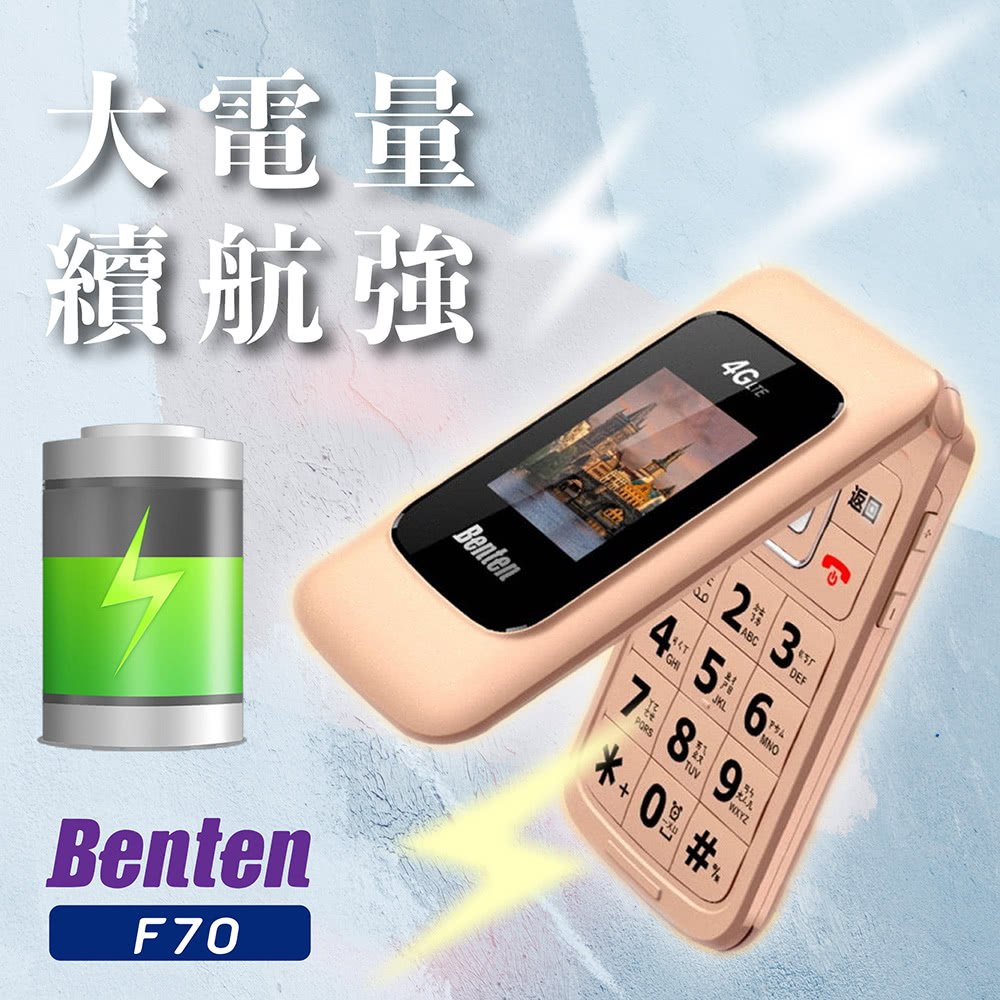 Benten 奔騰 F70新版雙螢幕4G折疊手機(#老人機 