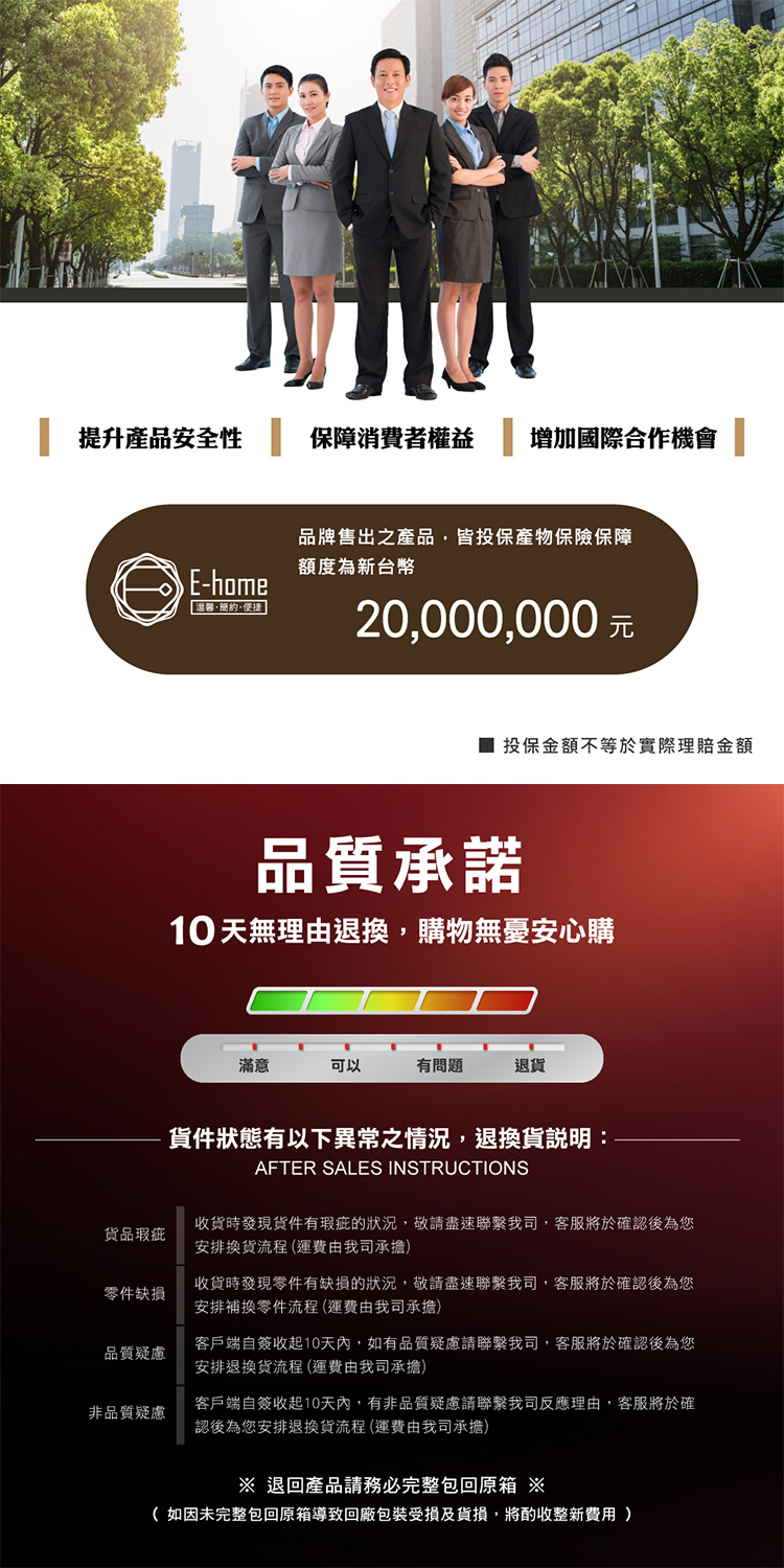 客戶端自簽收起10天內,如有品質疑慮請聯繫我司,客服將於確認後為您