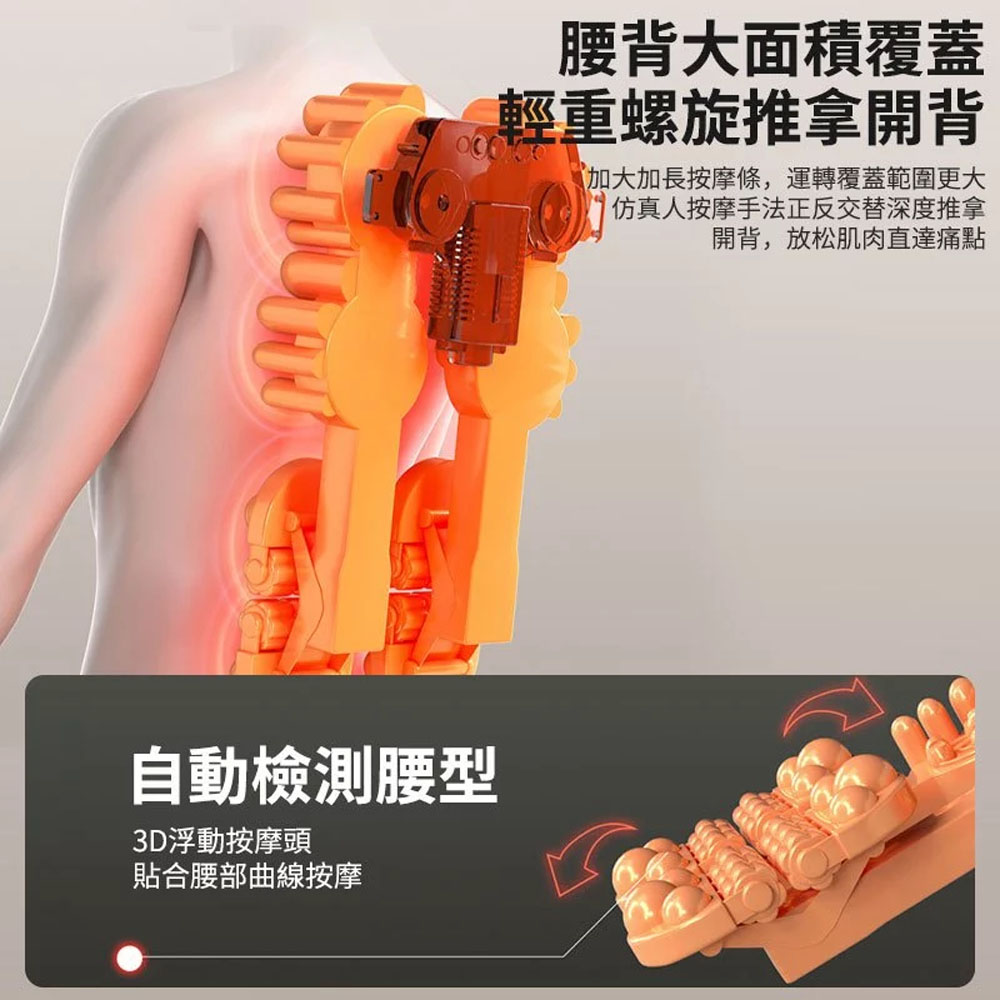 加大加長按摩條,運轉覆蓋範圍更大