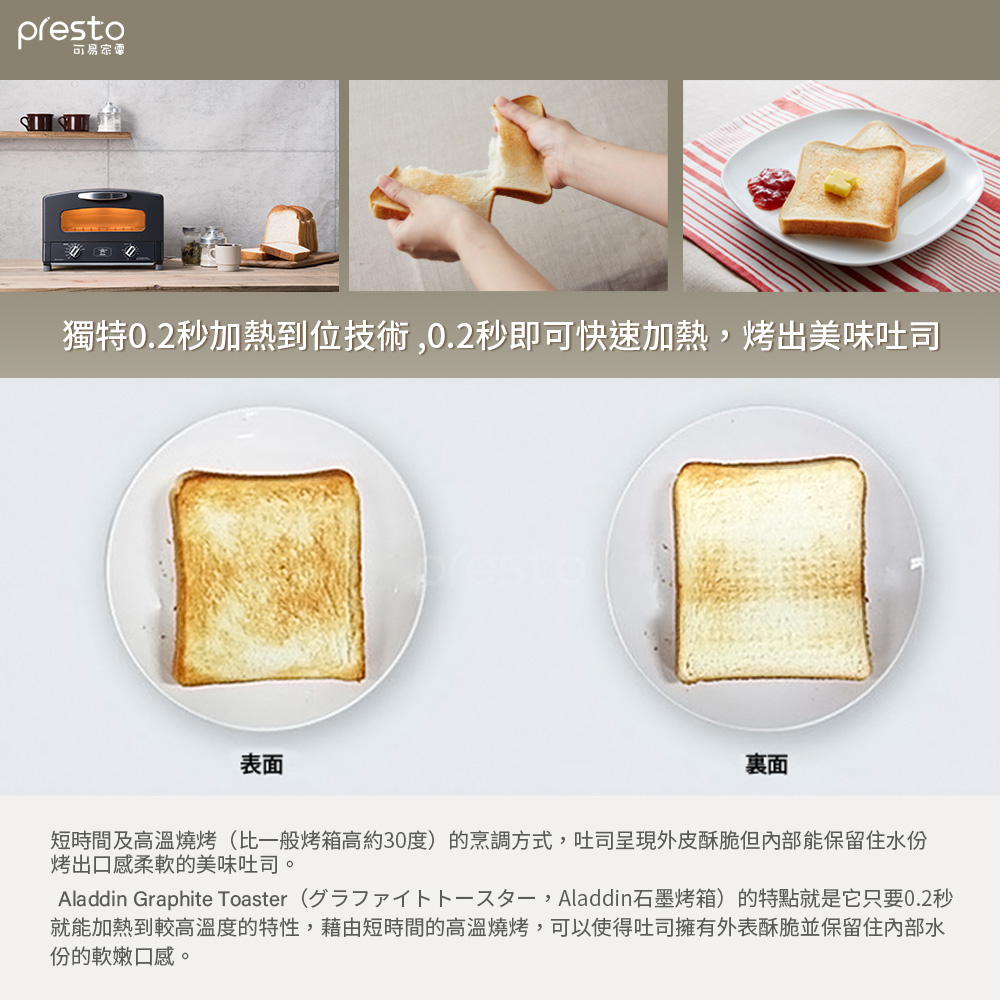 Aladdin Graphite Toaster , Aladdin石墨烤箱的特點就是它只要0.2秒