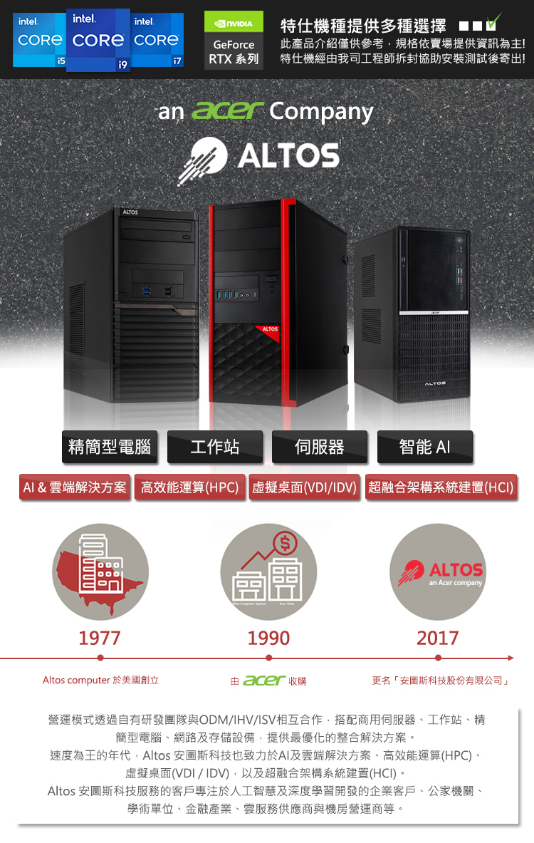 Acer 宏碁 i9獨顯RTX商用工作站(Altos P13