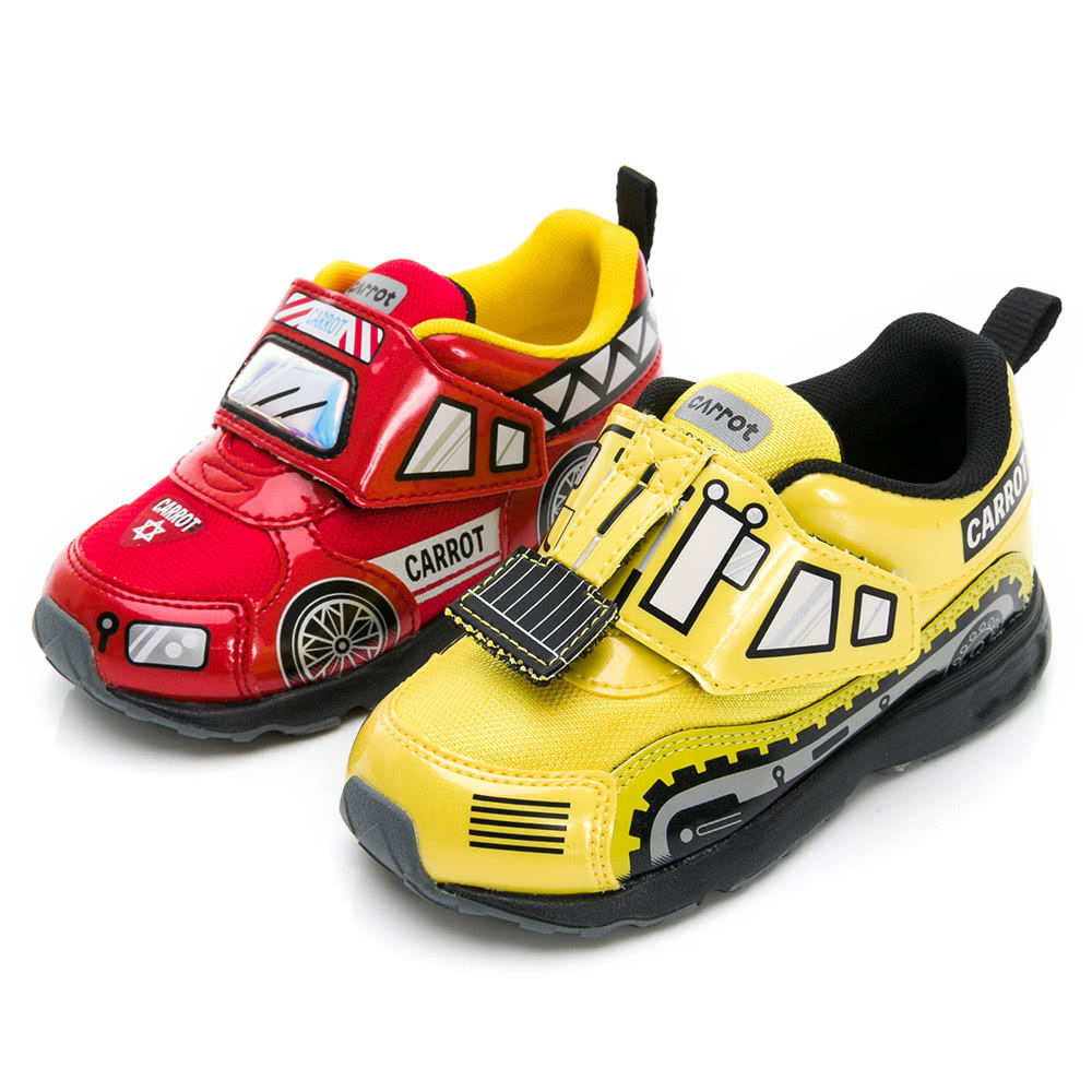 MOONSTAR 月星 童鞋玩耍系列3E寬楦小汽車鞋(紅、黃
