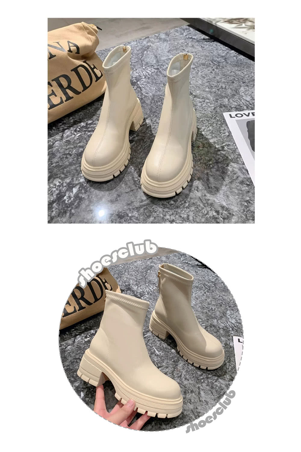 ShoesClub 鞋鞋俱樂部 百搭顯瘦厚底契爾西靴 短靴 