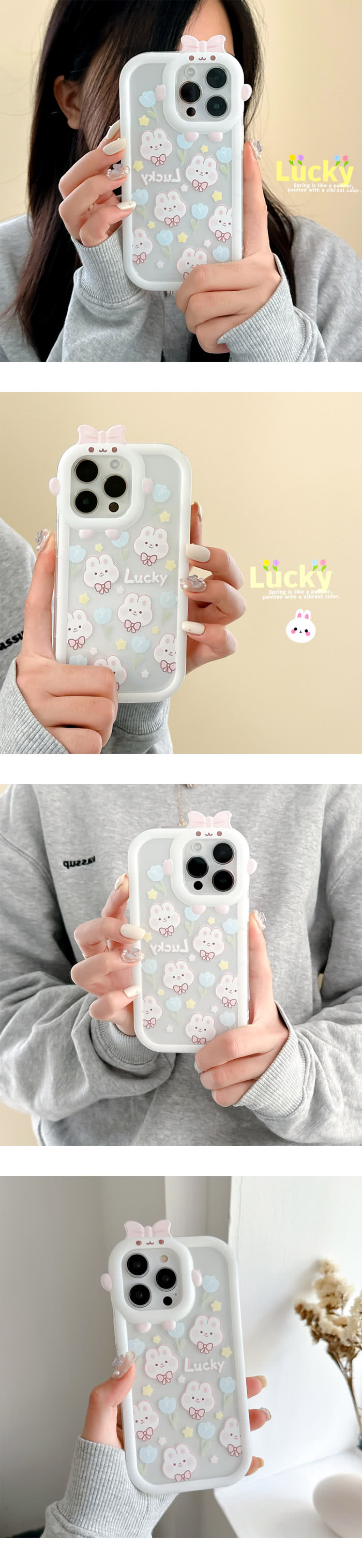 JC Collection 可愛小兔子卡通手機背蓋適用於IP