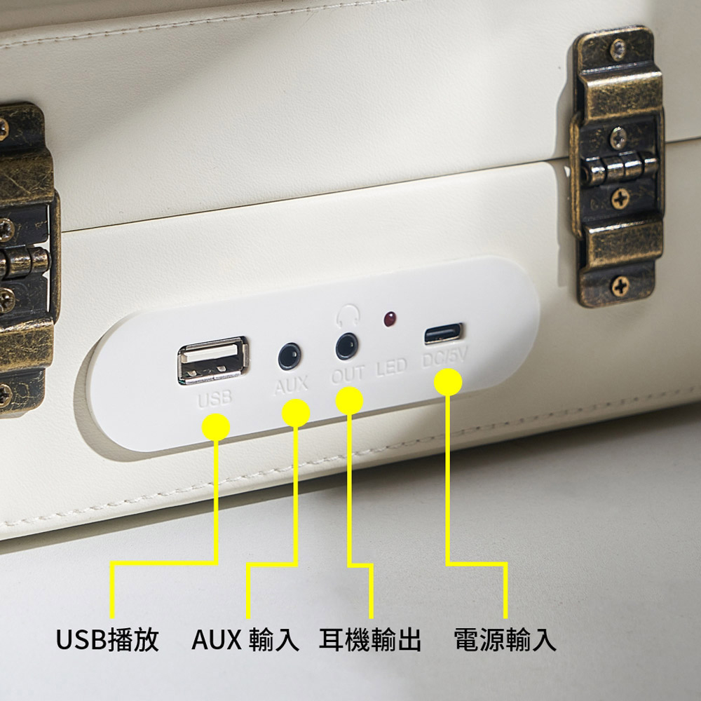 USB播放AUX 輸入 耳機輸出 電源輸入 