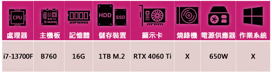 技嘉平台 i7十六核GeForce RTX4060Ti{PS