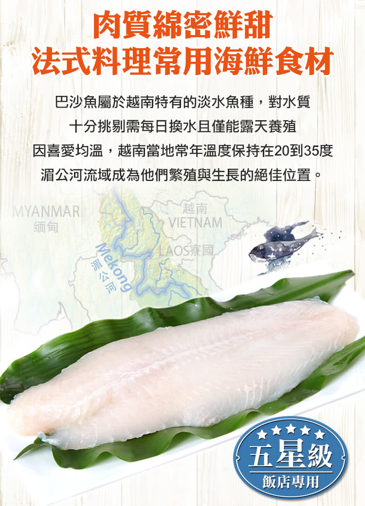 北村漁家 天然無膨發去刺巴沙魚排180克x10包優惠推薦