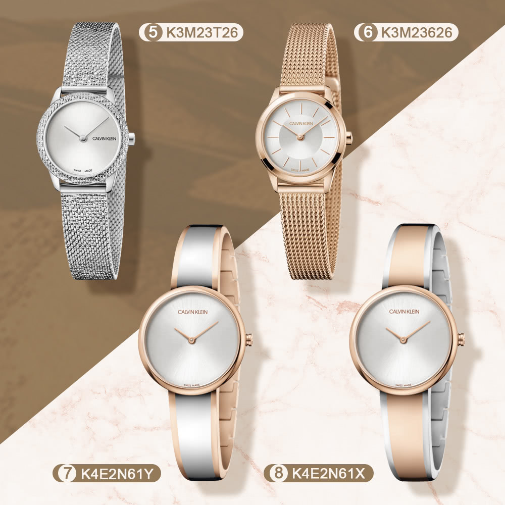 Calvin Klein 凱文克萊 專櫃都會極簡風時尚腕錶(