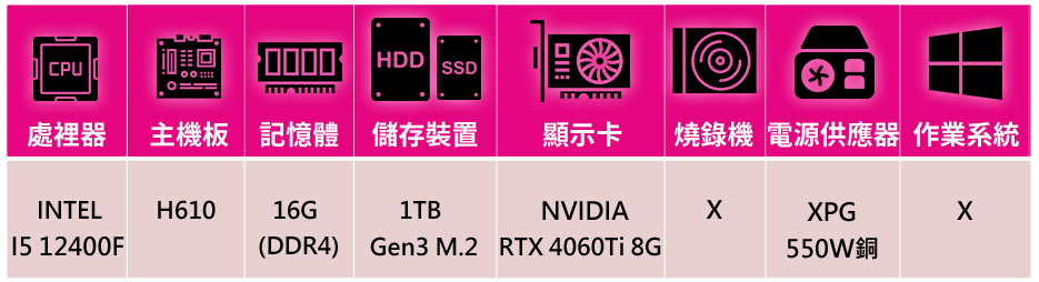 技嘉平台 i5六核GeForce RTX4060Ti{狄刻}