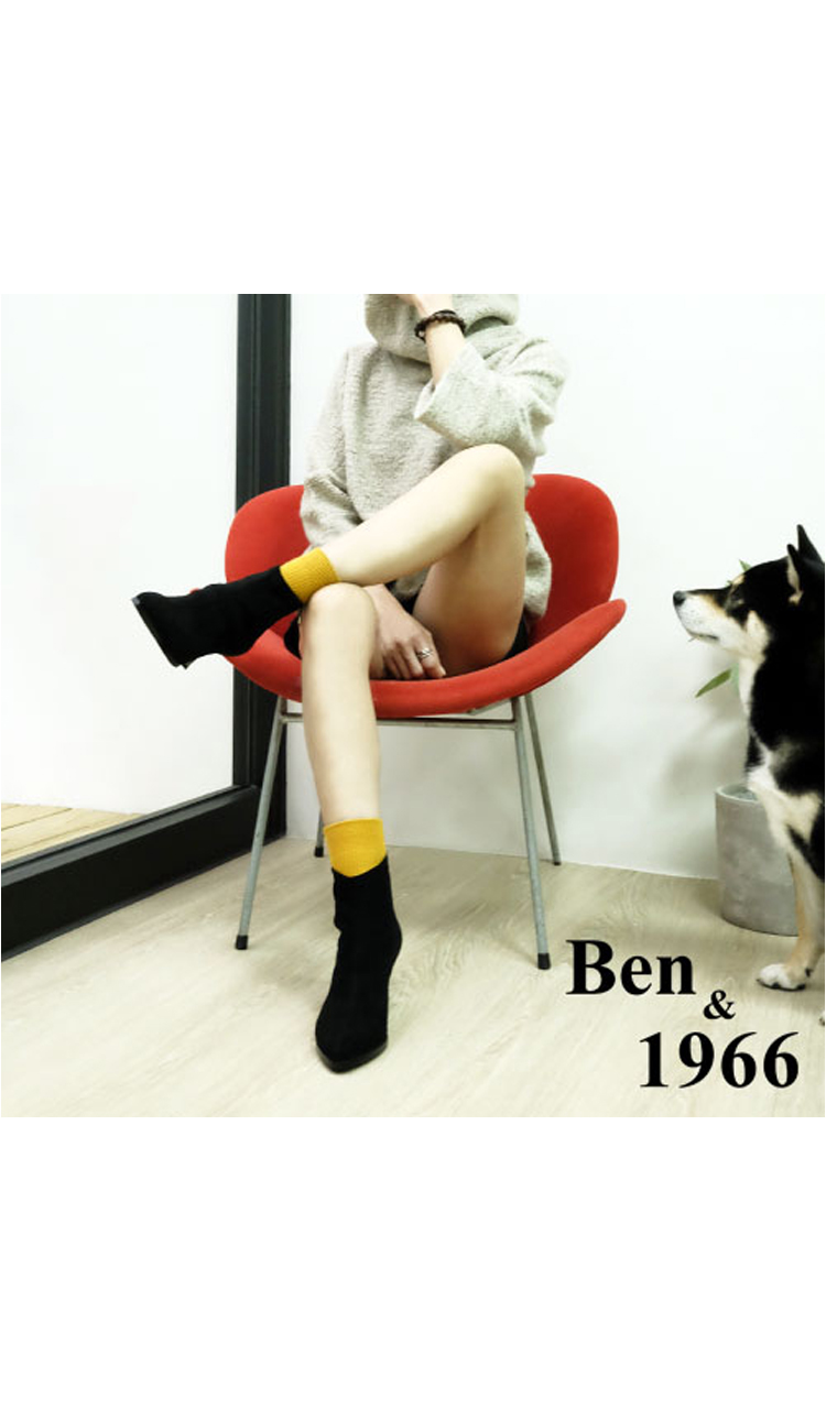 Ben&1966 Ben&1966高級頭層羊皮流行細跟彈性短