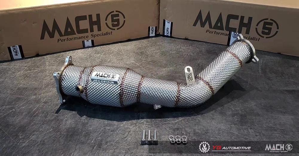 Mach5 AUDI A4 A5 高流量帶三元催化頭段排氣管
