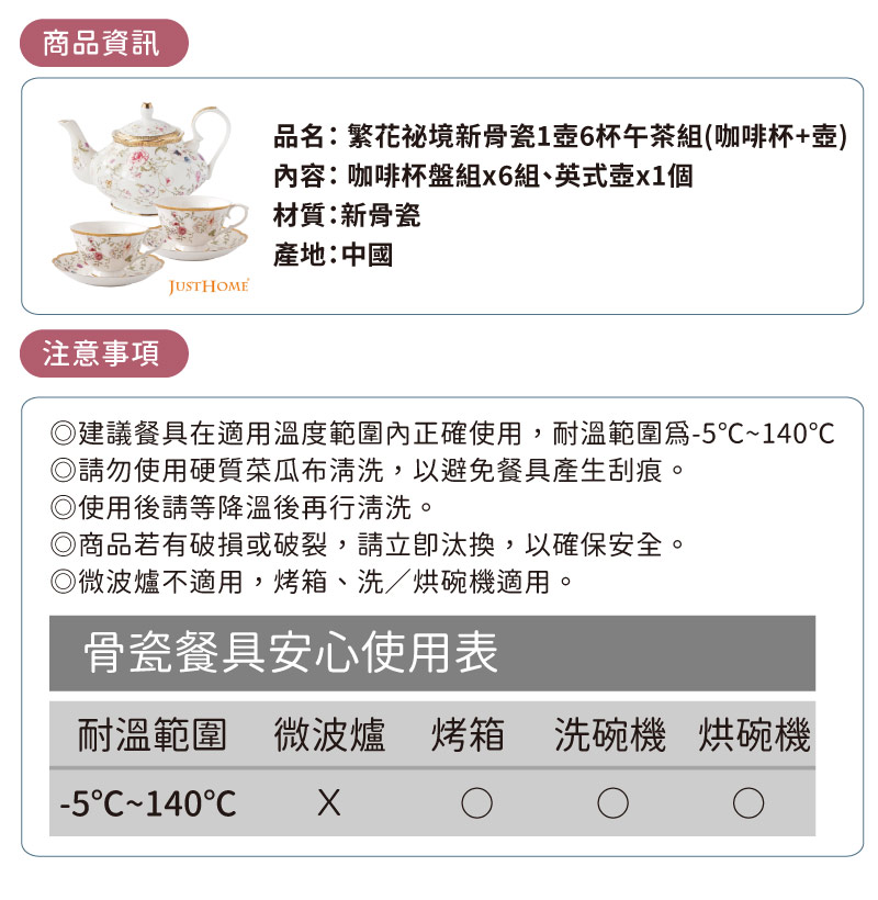 建議餐具在適用溫度範圍內正確使用,耐溫範圍爲5140