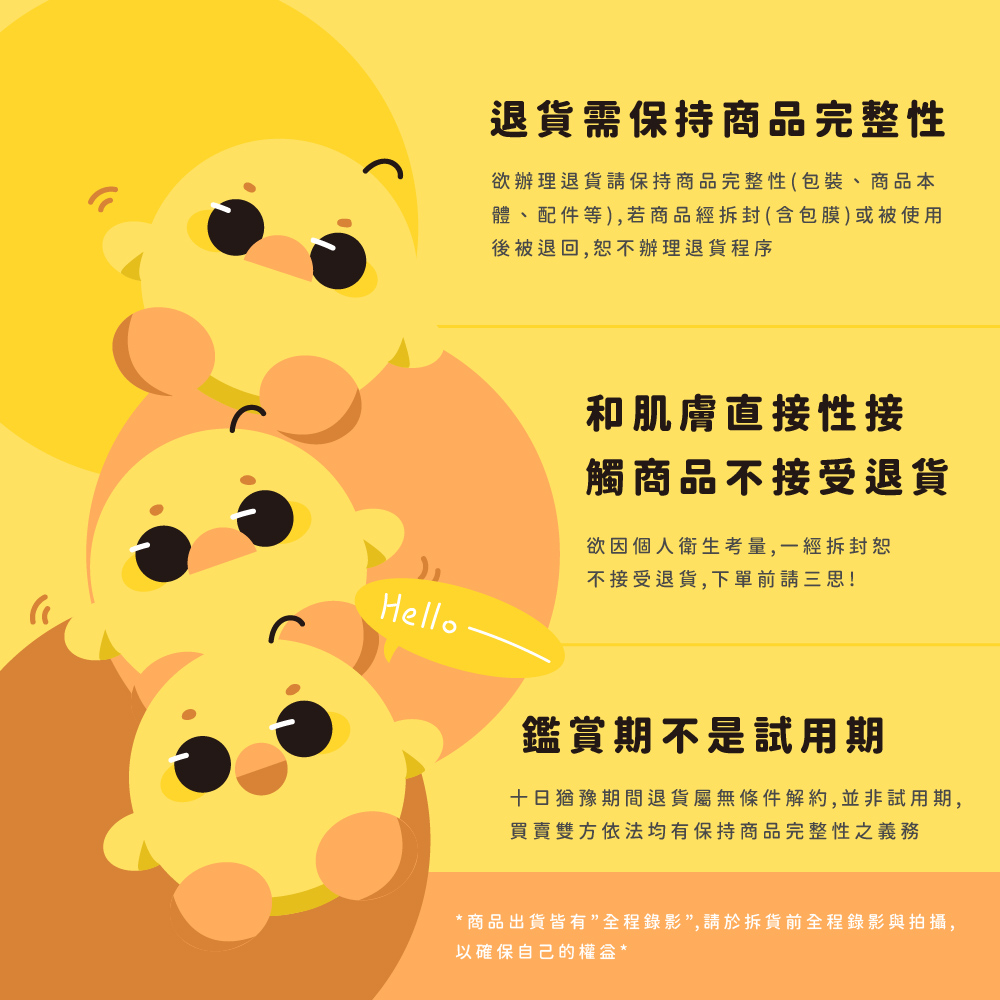 商品出貨皆有全程錄影,請於拆貨前全程錄影與拍攝,