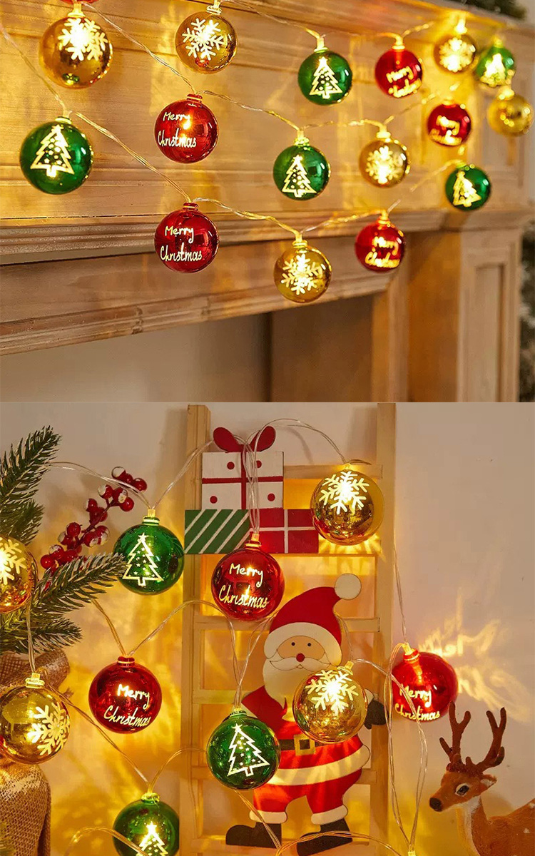 半島良品 300cm聖誕電鍍球聖誕派對裝飾燈串(掛布 聖誕節
