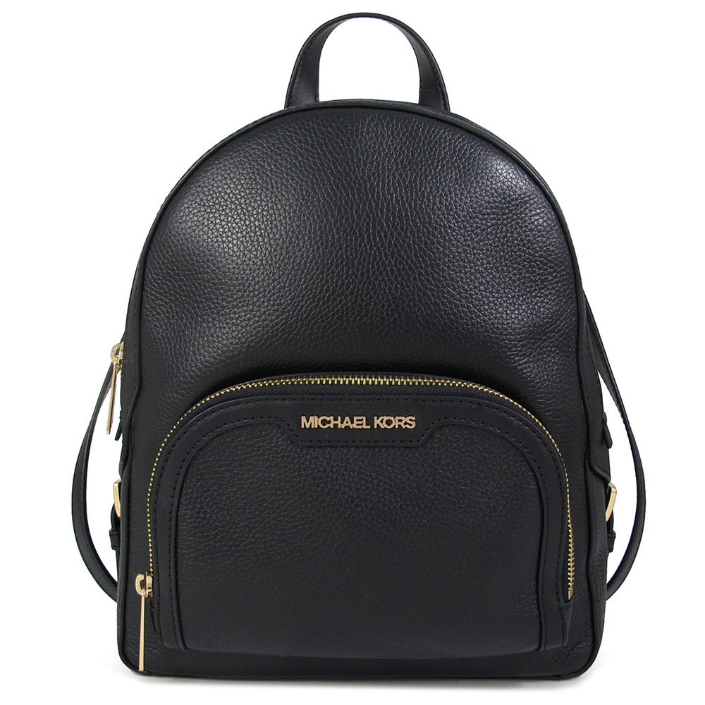 Michael Kors 金字鵝卵石紋皮革雙肩後背包(黑色/