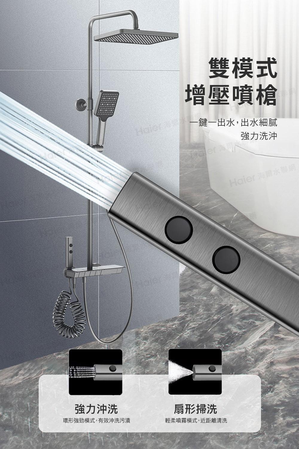 環形強勁模式,有效沖洗污漬