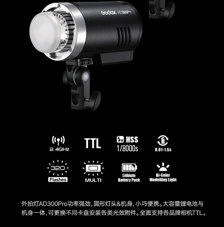 Godox 神牛 AD300Pro TTL 專業外拍燈/閃光