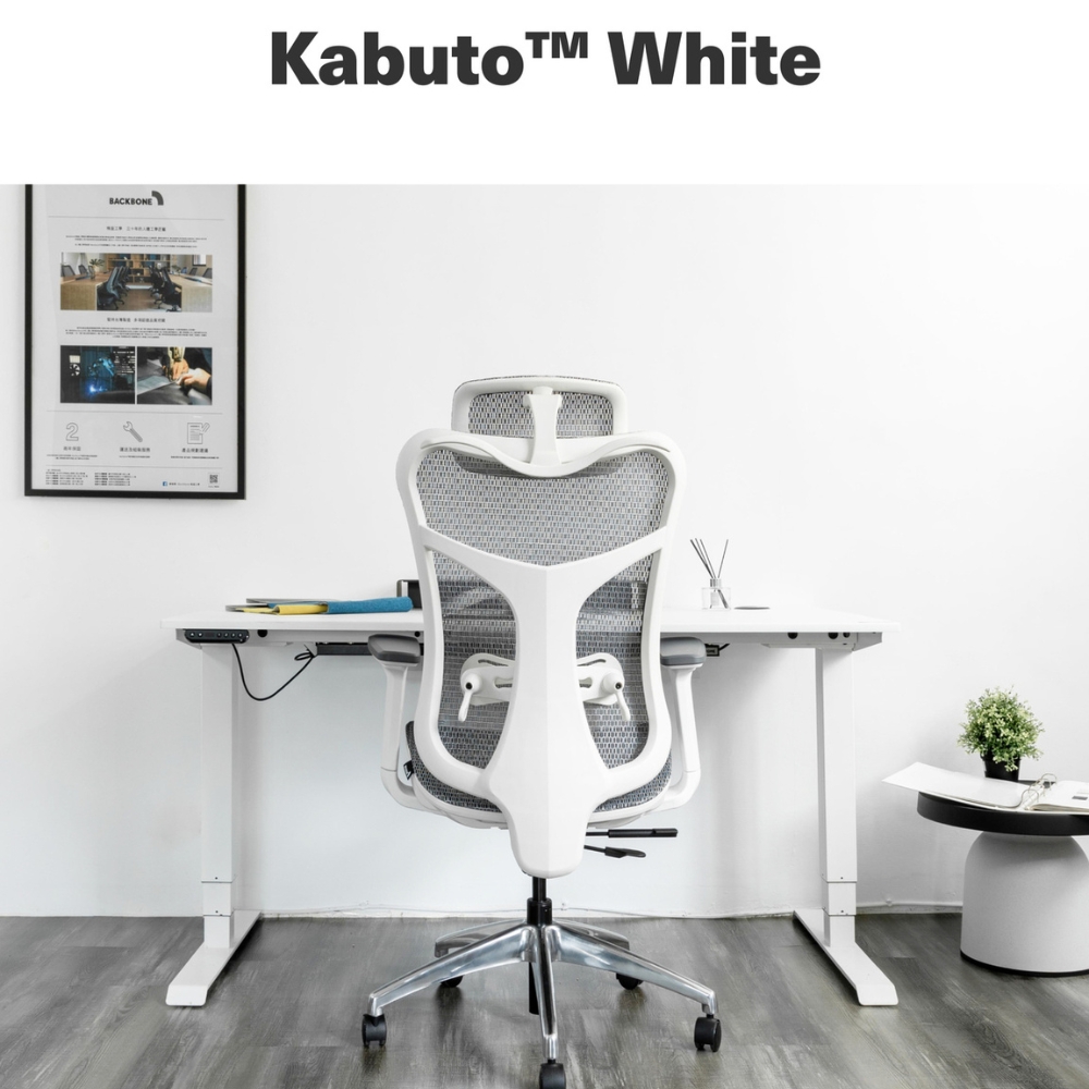 Backbone Kabuto White白框人體工學椅 推