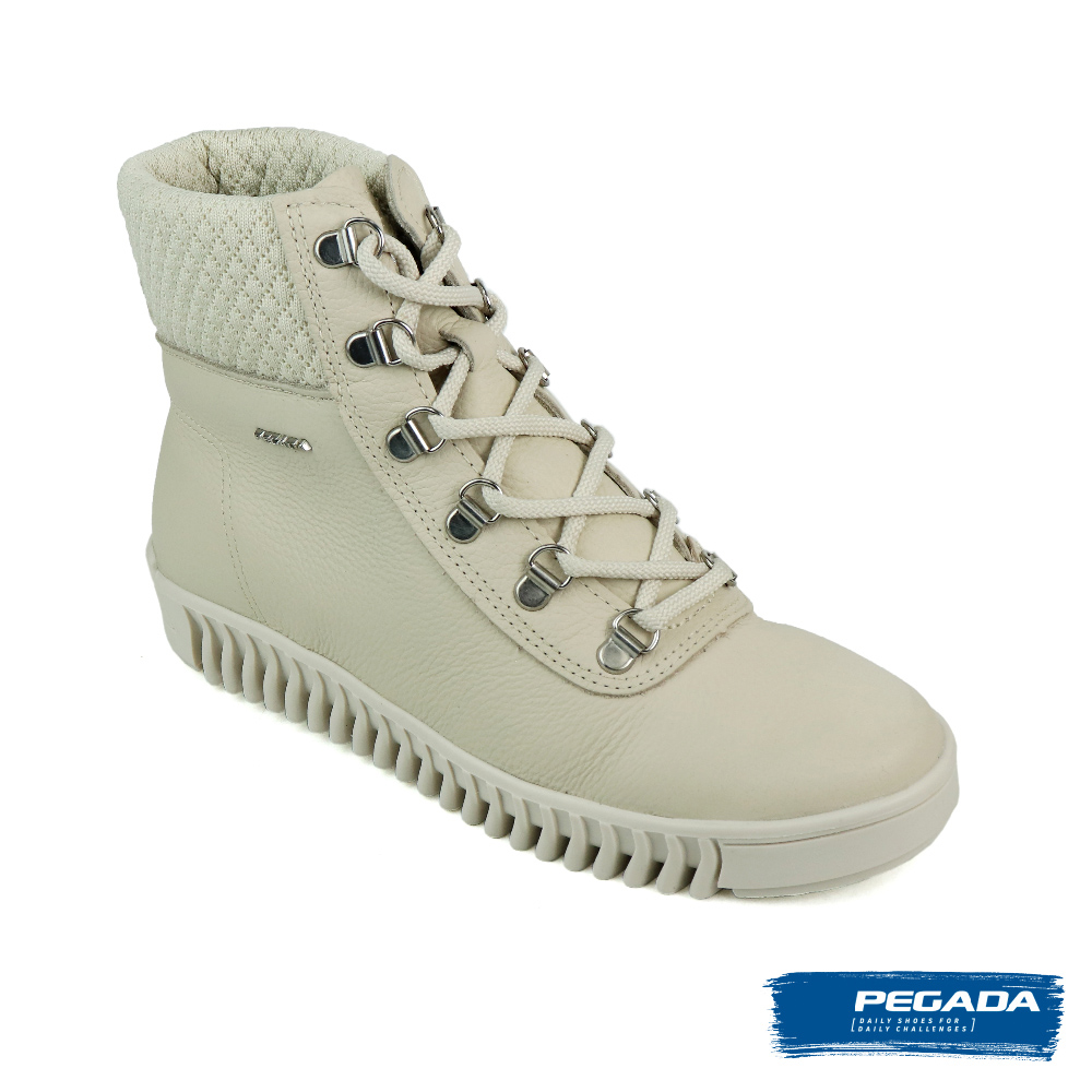 PEGADA 巴西厚底個性綁帶短靴 白色(210508-IV
