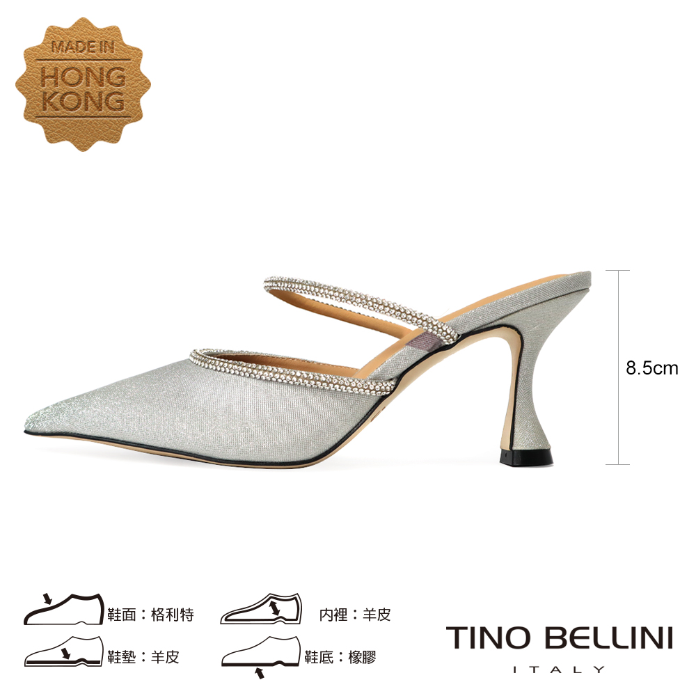 TINO BELLINI 貝里尼 尖頭鑽飾高跟穆勒鞋FZ2V