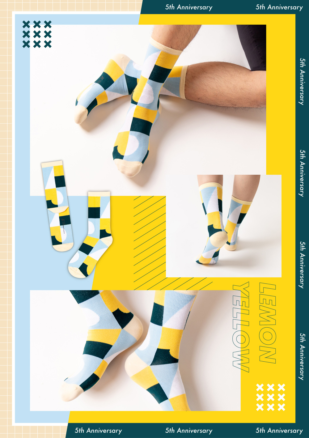 WARX 薄款玩色五週年高筒襪-南瓜橘(除臭襪/機能運動襪/
