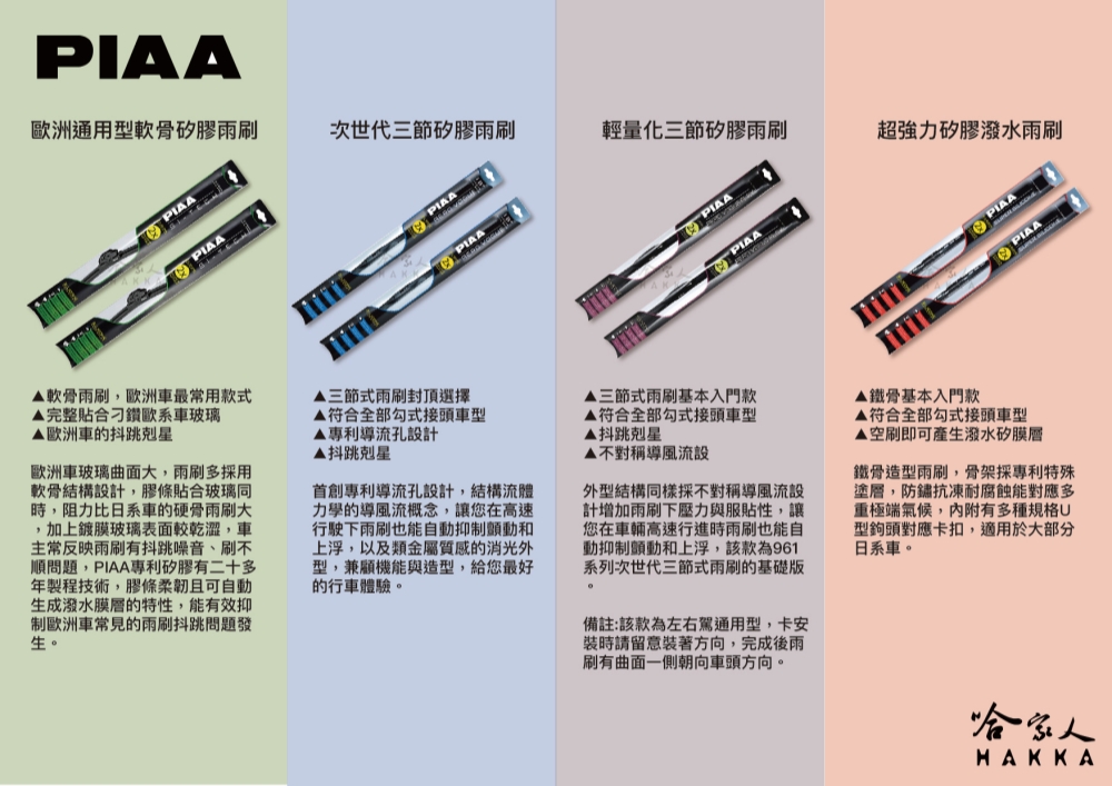 PIAA Nissan Teana 專用三節式撥水矽膠雨刷(