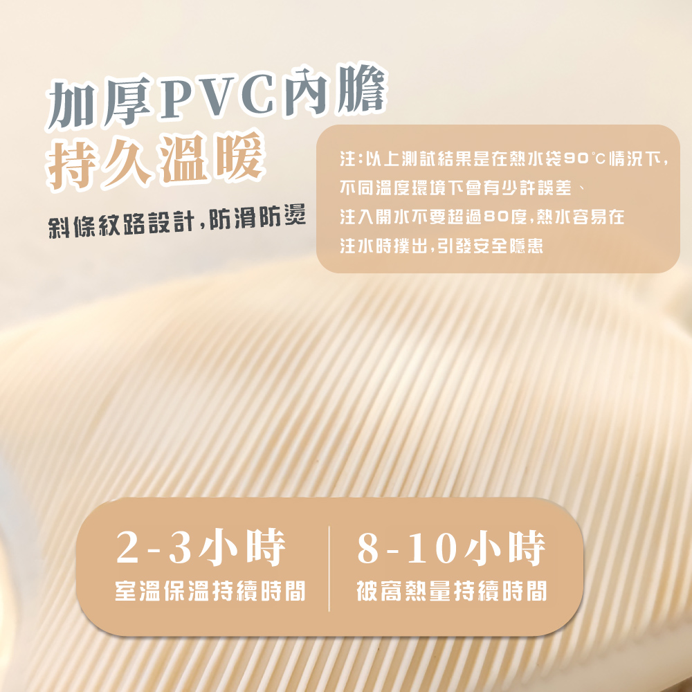 注以上測試結果是在熱水袋90情況下,