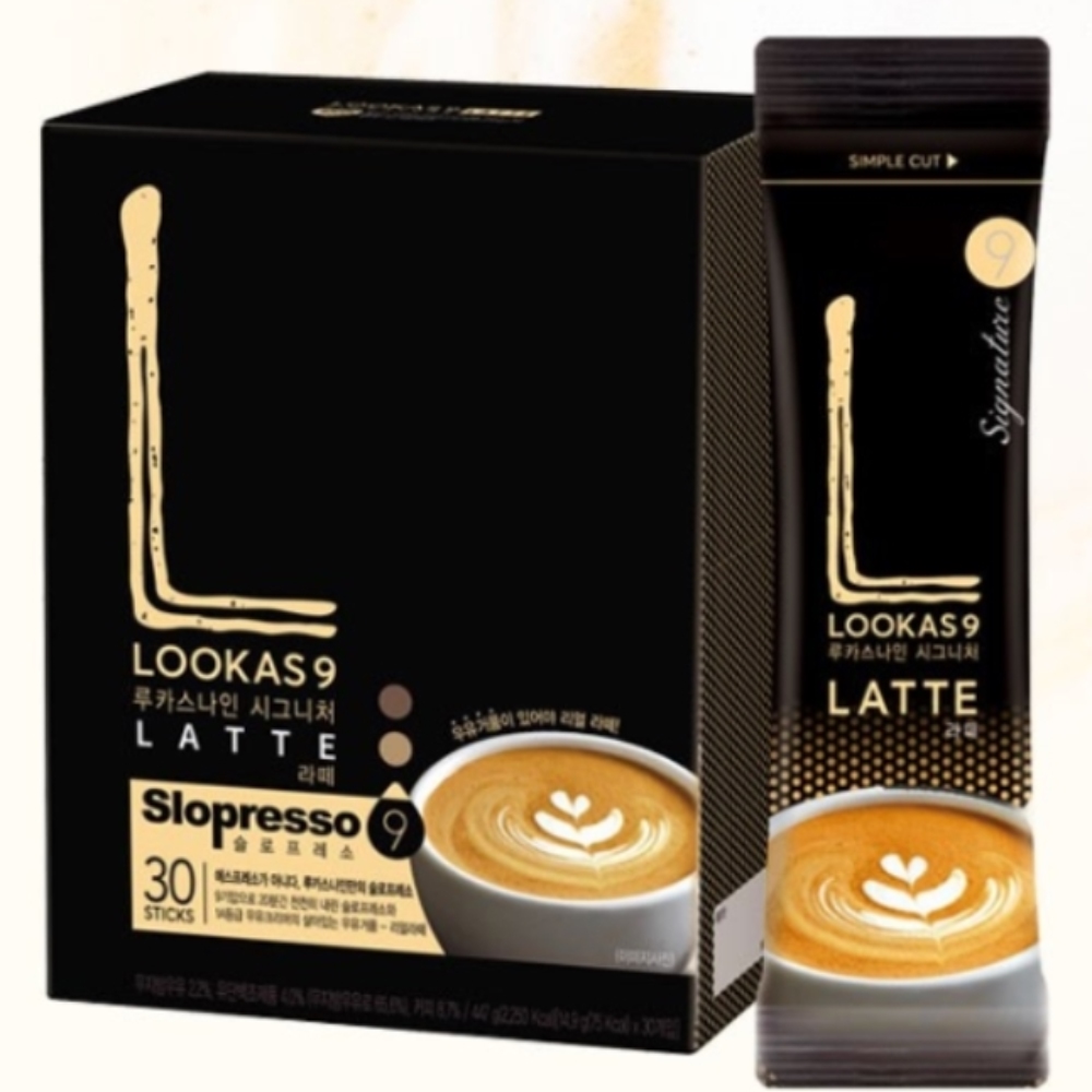 韓國 Lookas9 原味拿鐵咖啡(14.9公克x30包/盒
