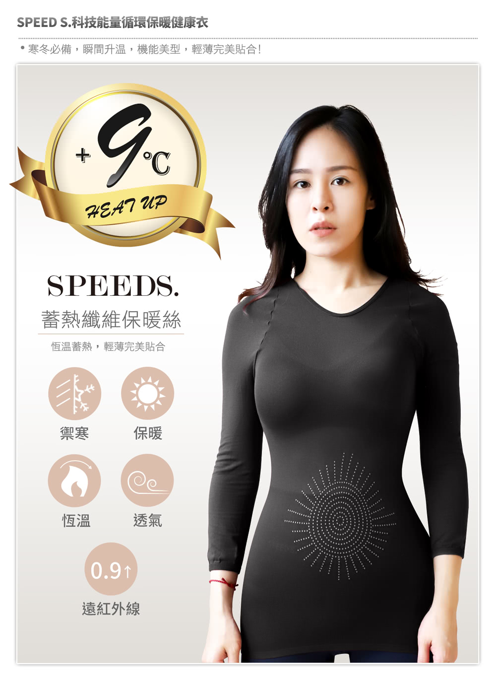 SPEED S. 科技能量循環保暖健康衣*8件(紫色)品牌優