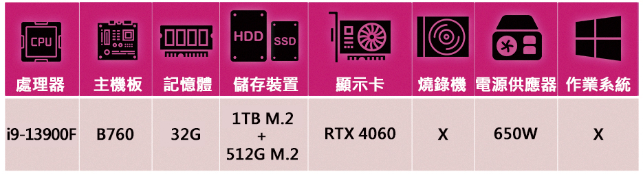 華碩平台 i9廿四核GeForce RTX 4060{暗雙P