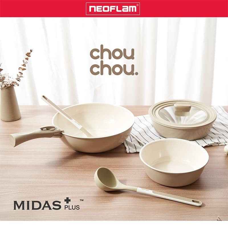 NEOFLAM Midas Plus 陶瓷塗層鍋5件組-Ch