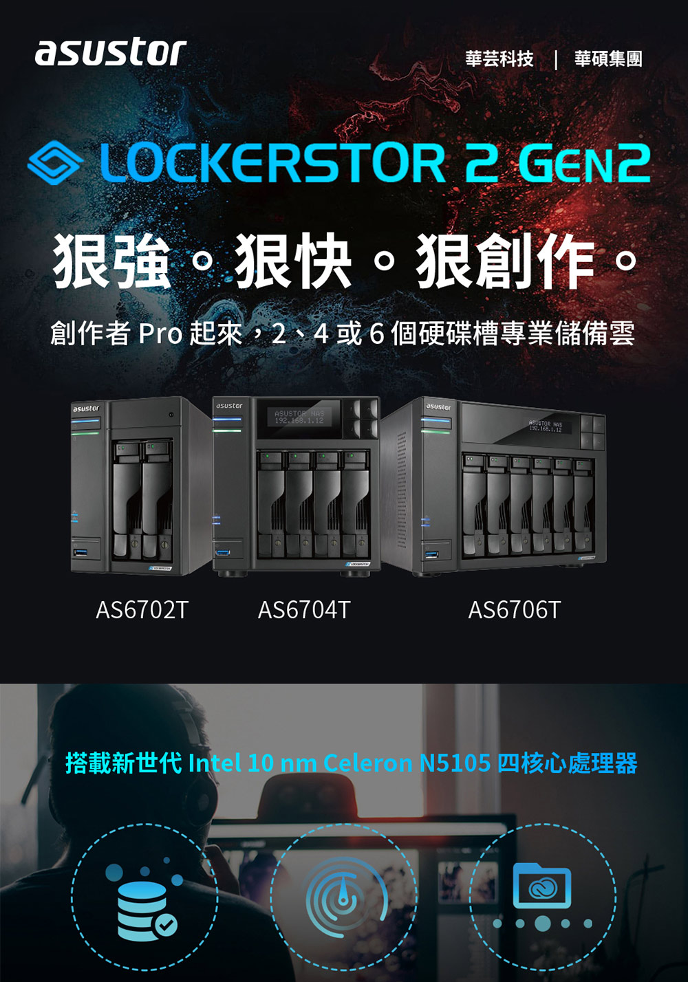 ASUSTOR 華芸 搭希捷 4TB x2 ★ AS6706