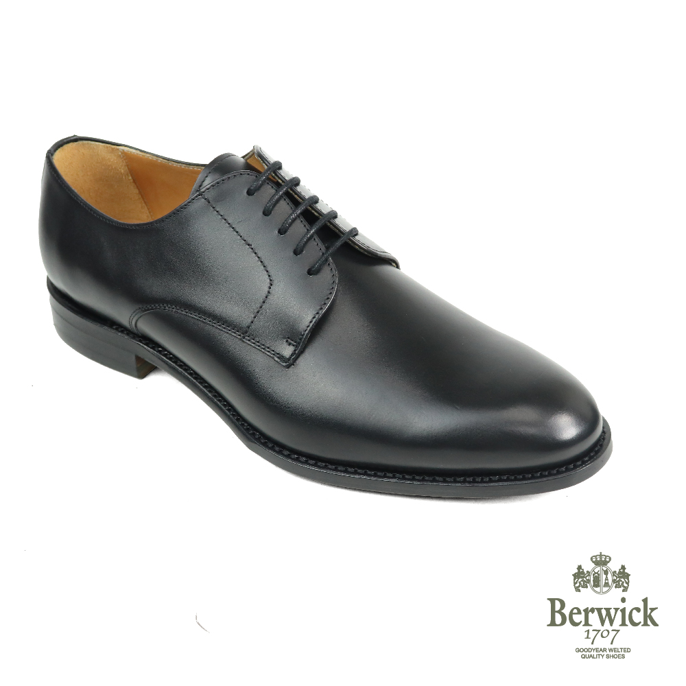 Berwick 西班牙質感手工綁帶德比鞋 黑色(B3011-