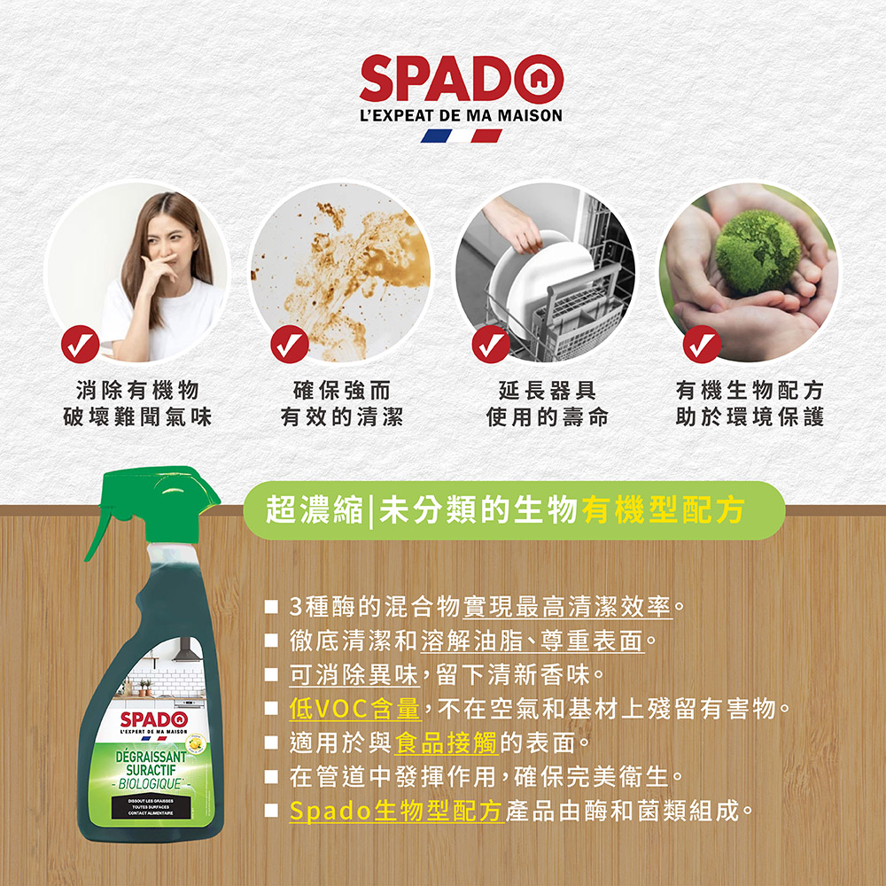 斯帕多 廚房脫脂清潔劑+除水皂垢清潔凝膠(生物型配方2件組)