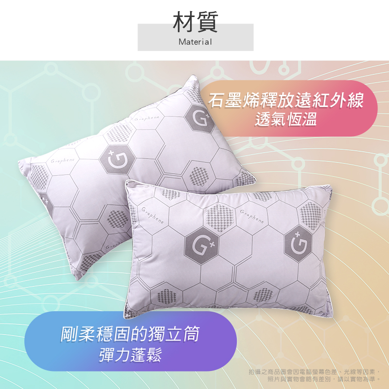 Sandra仙朵拉 台灣製 石墨烯獨立筒枕x1入(枕頭/枕芯