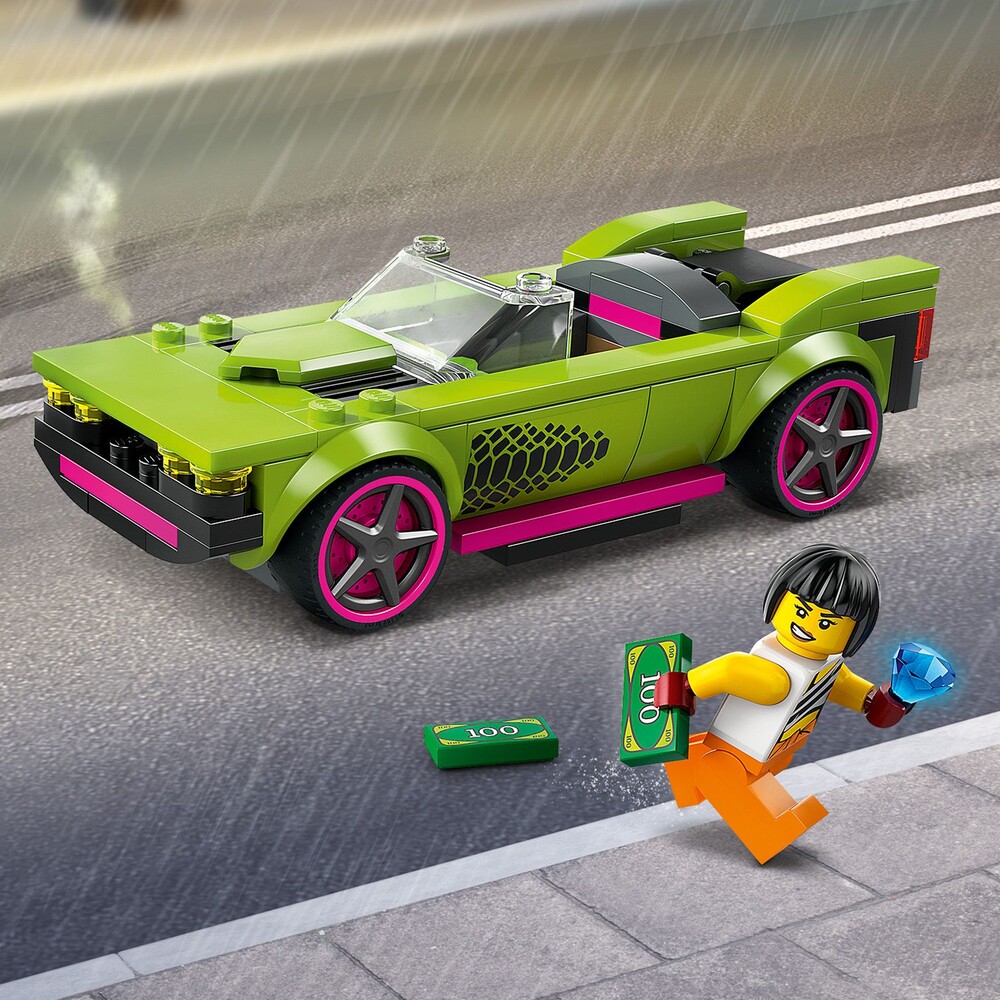 LEGO 樂高】城市系列60415 警車和肌肉車追逐戰(玩具車兒童積木) - momo