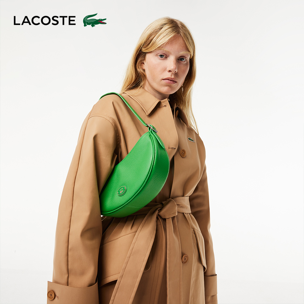 LACOSTE 包款-女士頂級粒面皮革半月包(亮綠色)優惠推