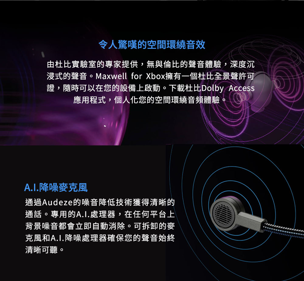 浸式的聲音。Maxwell for Xbox擁有一個杜比全景聲許可