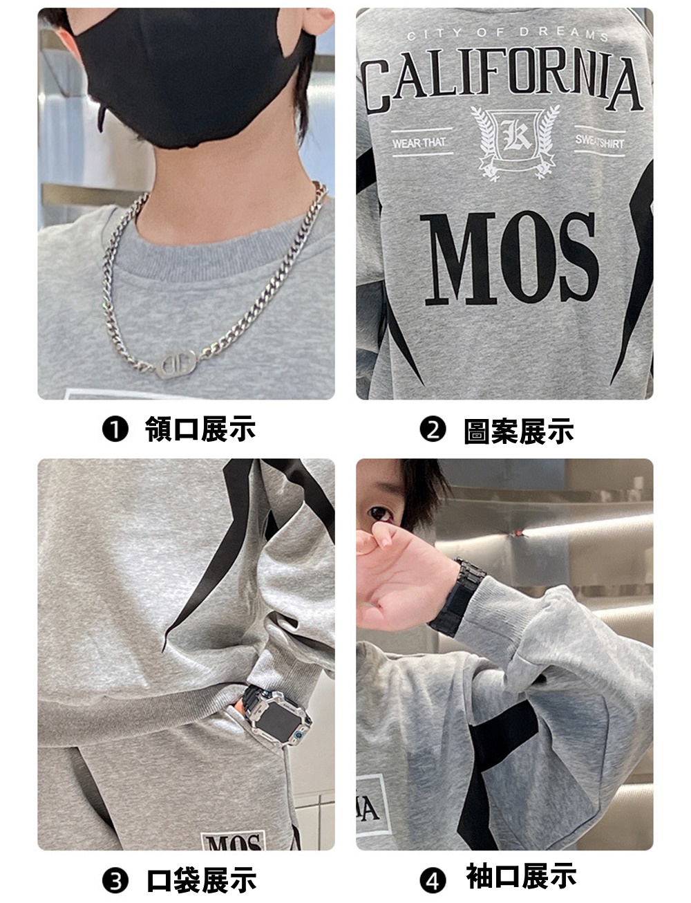 領口展示 口袋展示 圖案展示 袖口展示 