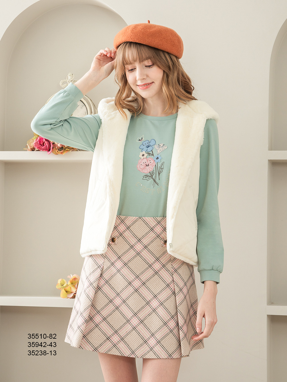 Iris Girls 艾莉詩 甜美特調花朵棉質上衣(3594