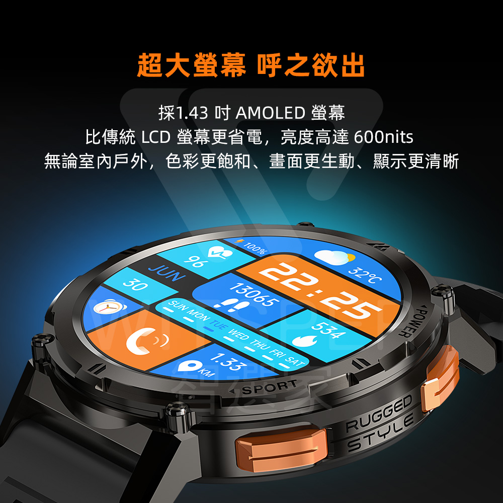 è¶å¤§è¢å¹ å¼ä¹æ¬²åº æ¡1.43 å AMOLED è¢å¹ æ¯å³çµ± LCD è¢å¹æ´çé»,äº®åº¦é«é 600nits ç¡è«å®¤å§æ¶å¤,è²å½©æ´é£½åãç«é¢æ´çåãé¡¯ç¤ºæ´æ¸æ° 