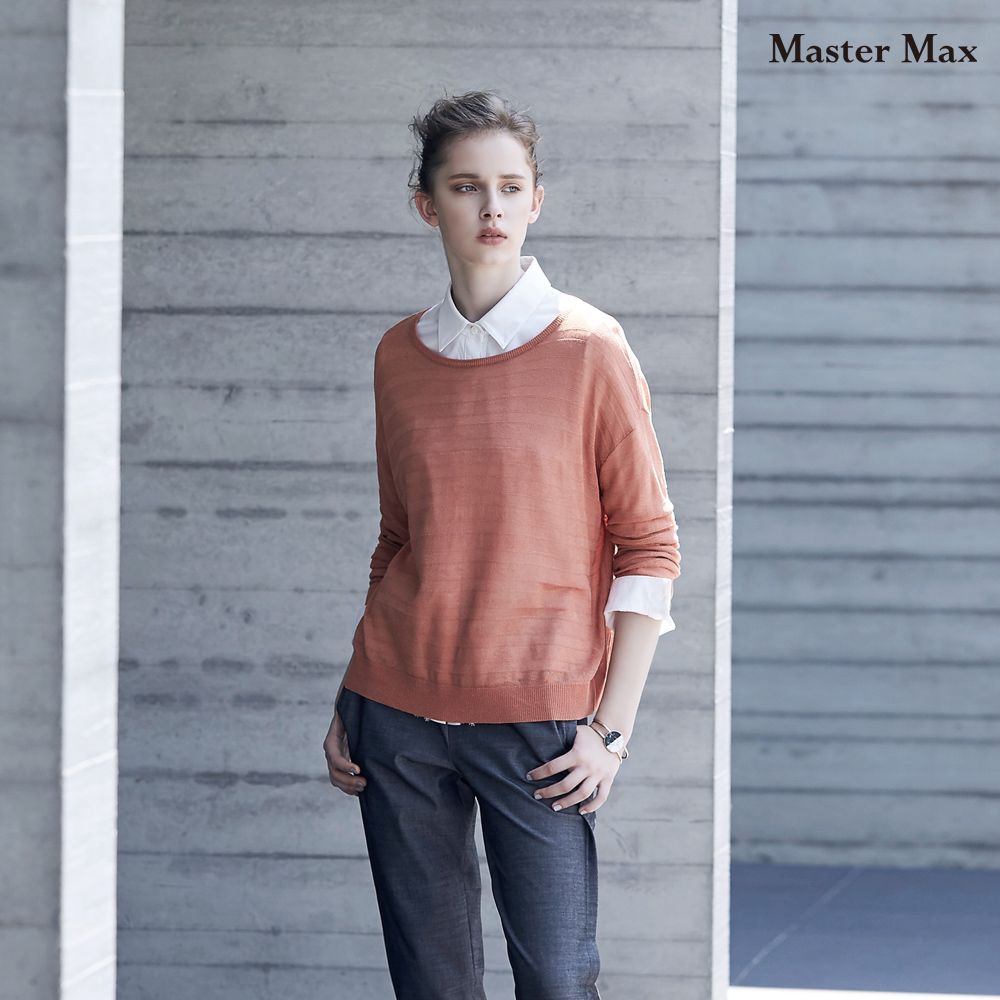 Master Max 圓領寬鬆長袖針織上衣(8728008)