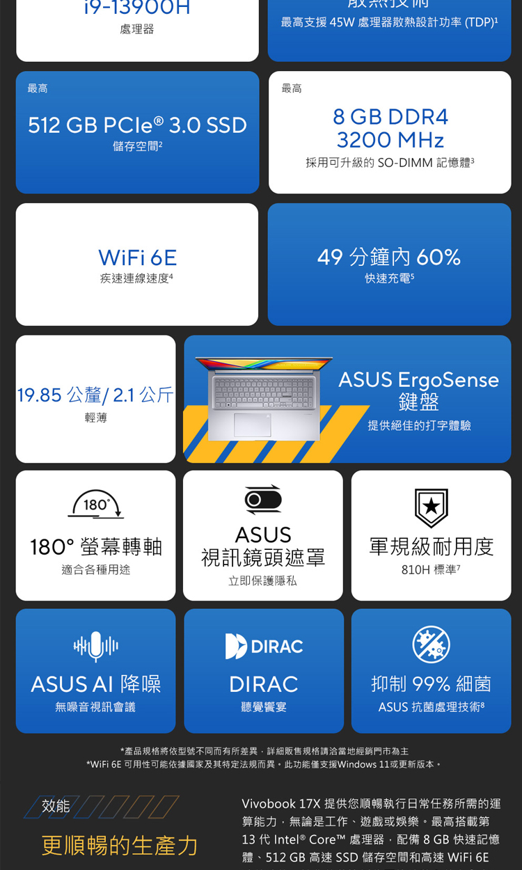 ASUS 華碩 特仕版 17.3吋效能筆電(Vivobook