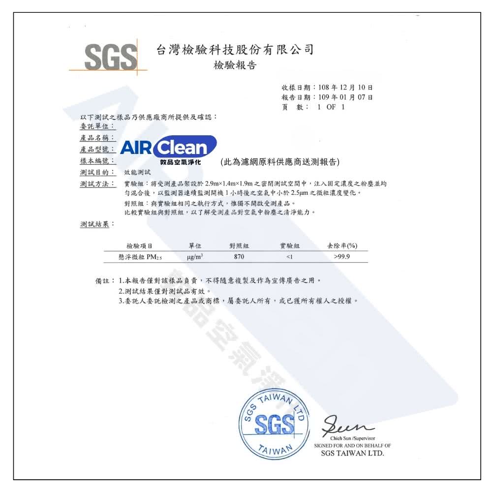 實驗組將受測產品架設於2.9m1.4m1.9m 之密閉測試空間中,注入固定濃度之粉塵並均