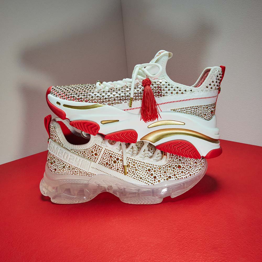 STEVE MADDEN POISE 鑽面簍空綁帶休閒鞋(紅