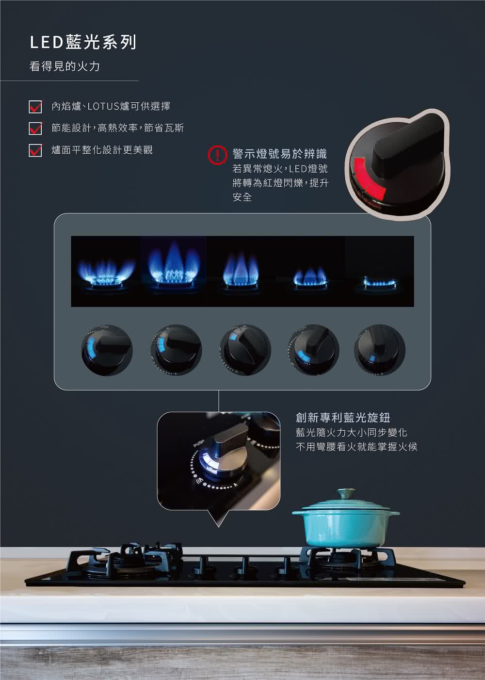 林內 LED旋鈕系列二口內焰檯面爐(RB-N212G LPG