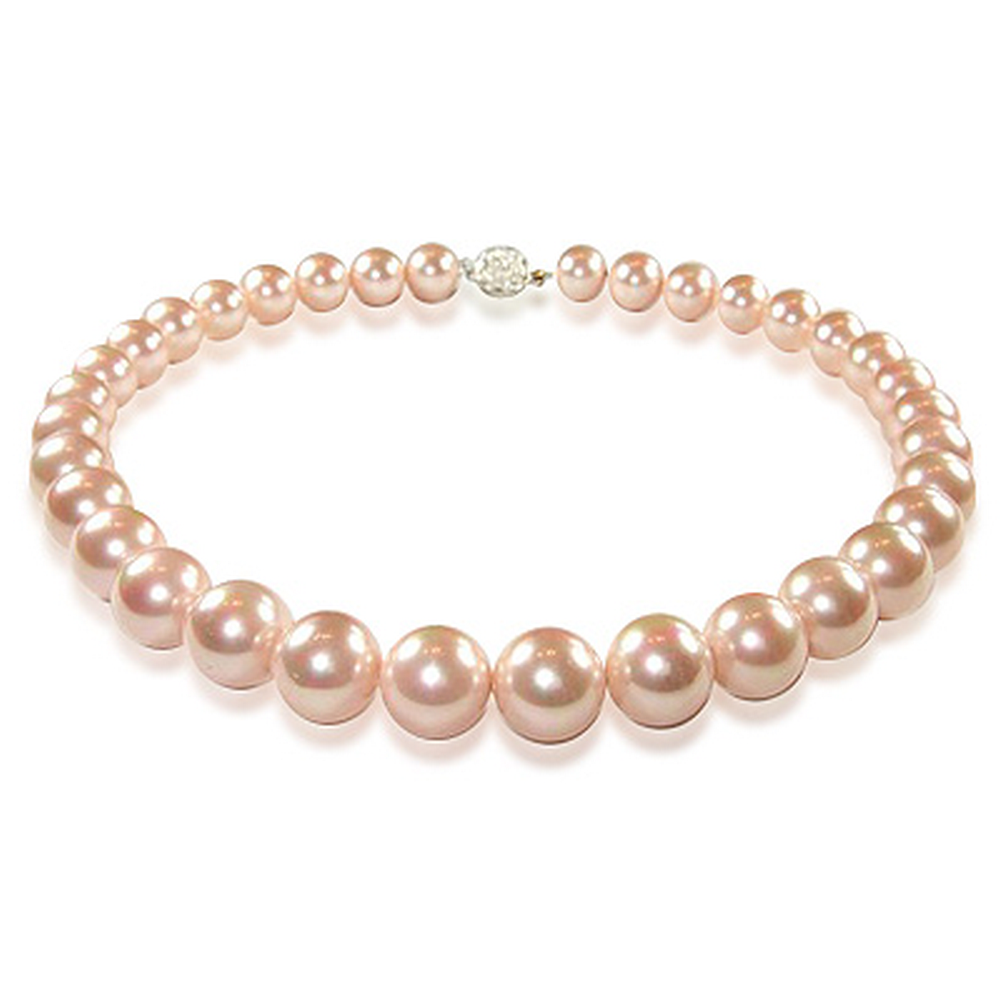 小樂珠寶 指示粉紅色頂級7mm天然淡水珍珠項鍊(送神明媽祖生