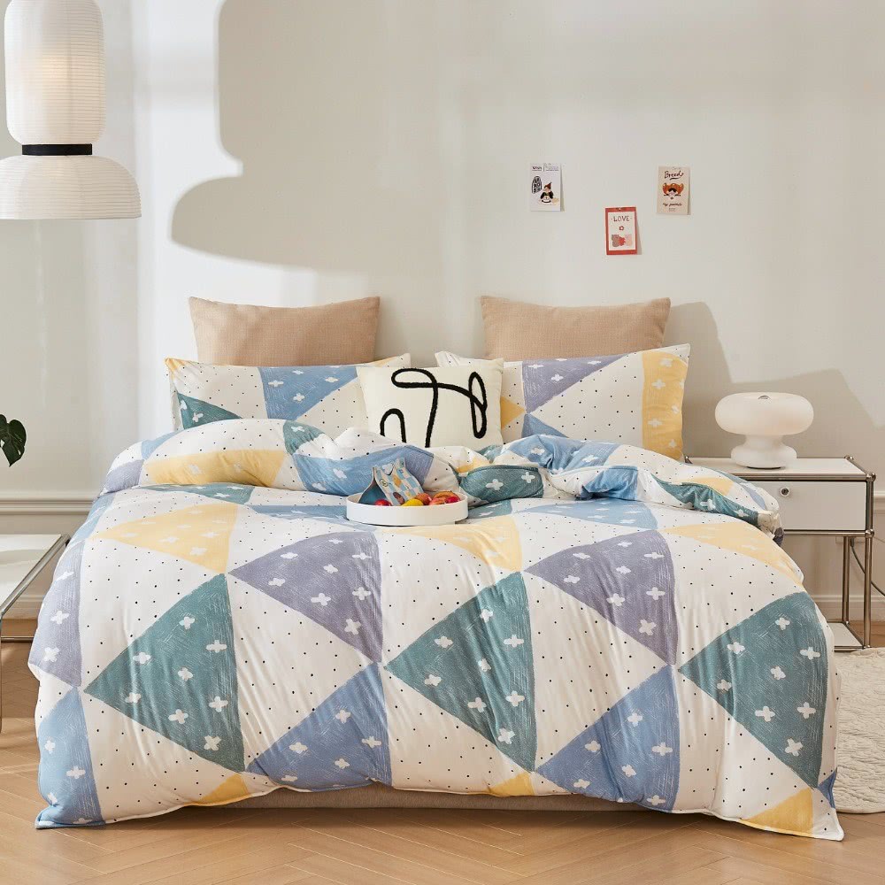 特力屋 針織印花雙人床包兩用被組-諾瓦幾何 推薦