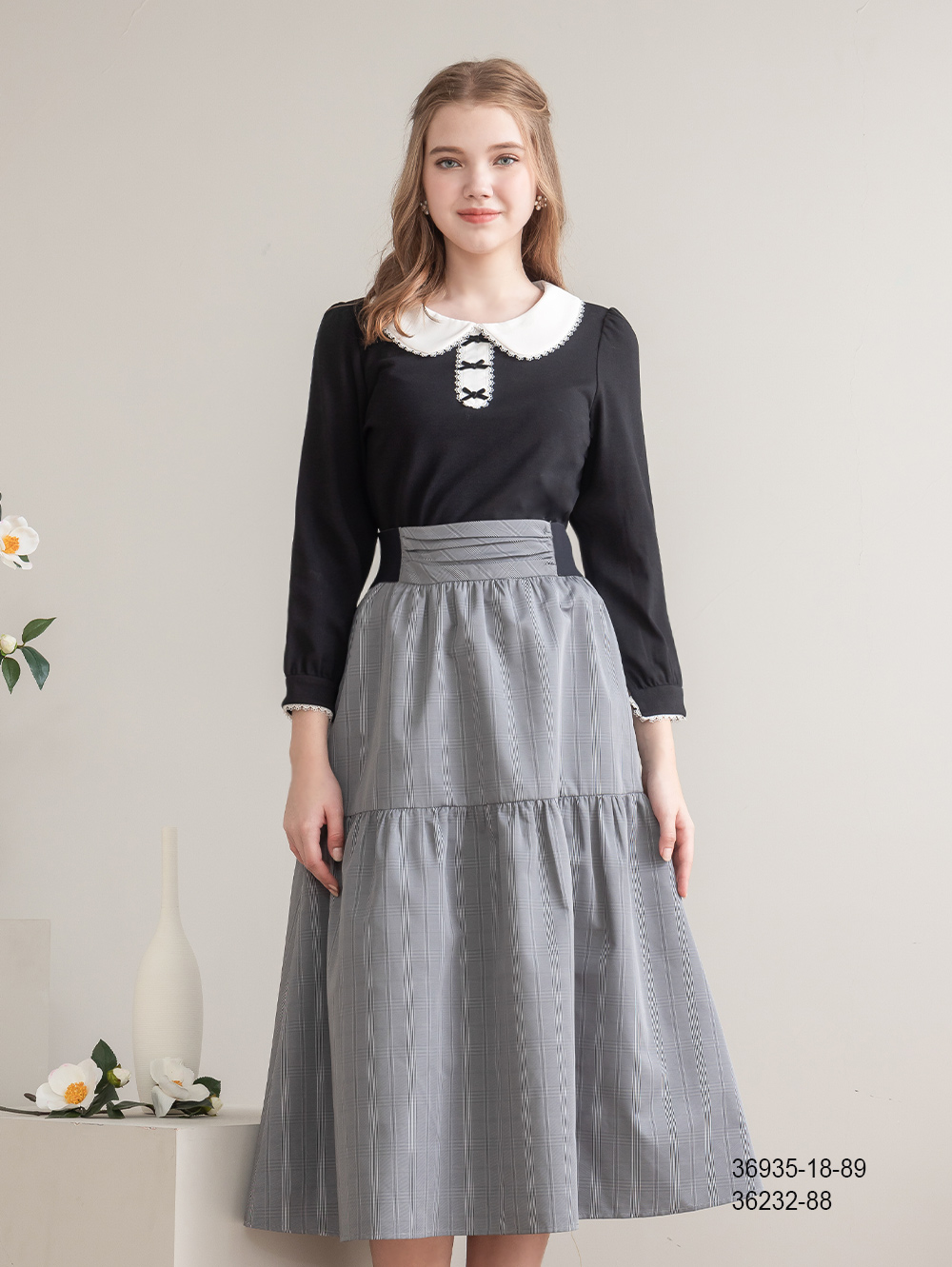 IRIS 艾莉詩 設計師款格紋記憶紗半身裙(36232) 推