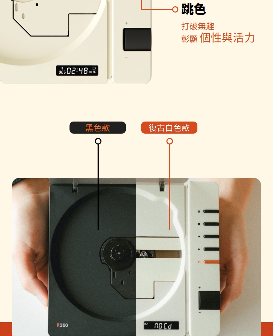 黑色款 跳色 打破無趣 彰顯個性與活力 復古白色款 